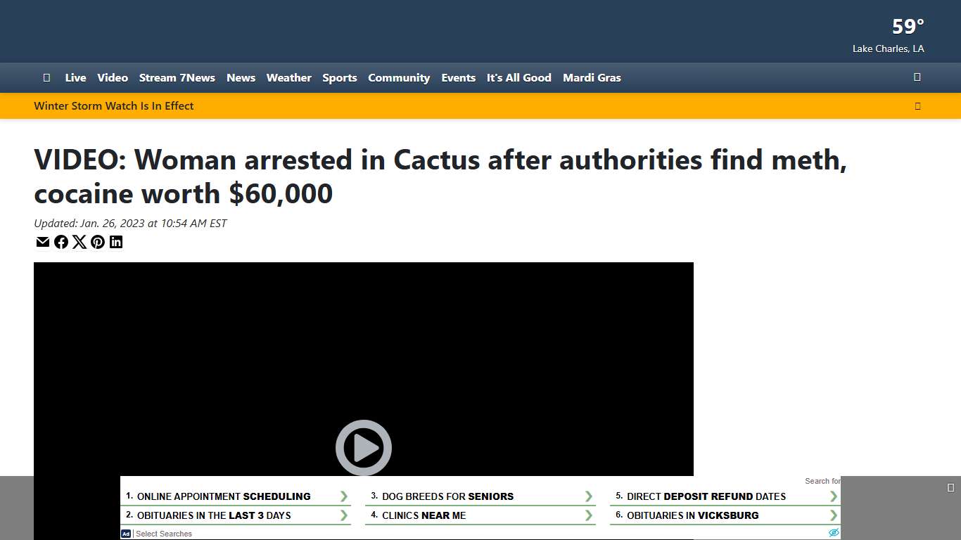 VIDEO: Woman arrested in Cactus after authorities find meth, cocaine worth $60,000